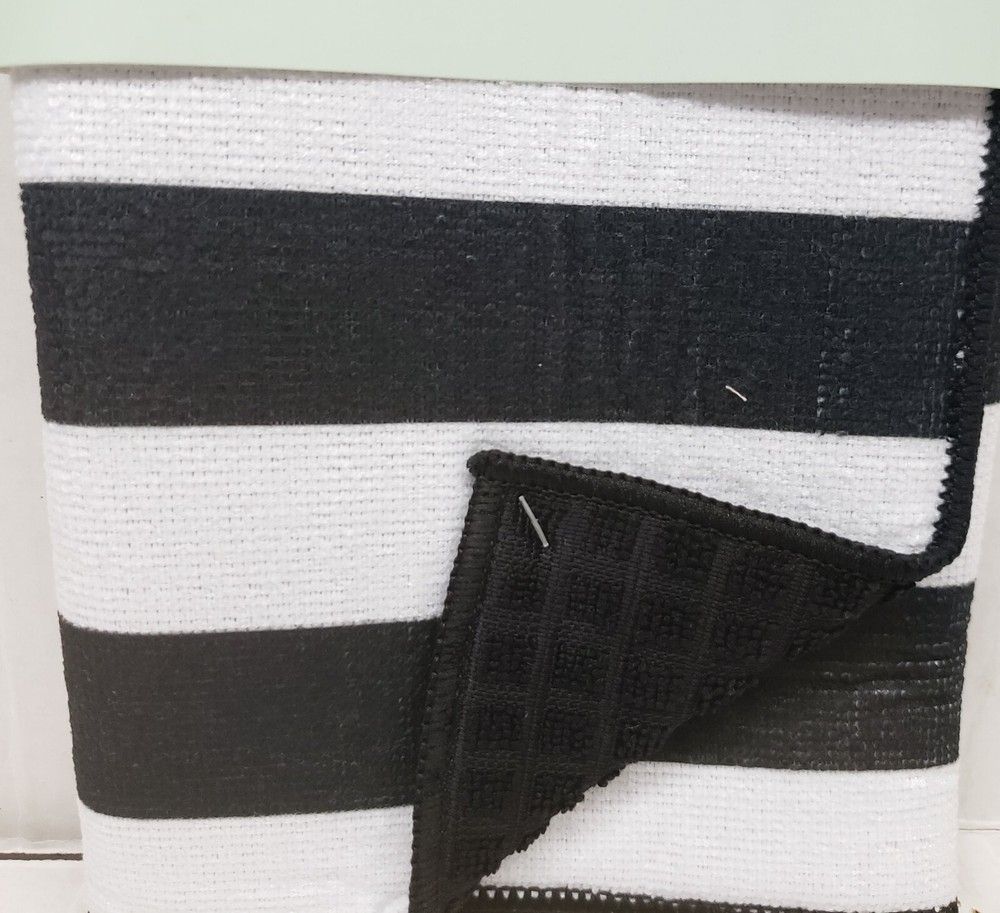 Kitchen Microfiber Drying Mat (15" x 20") BLACK & WHITE STRIPES, MI
