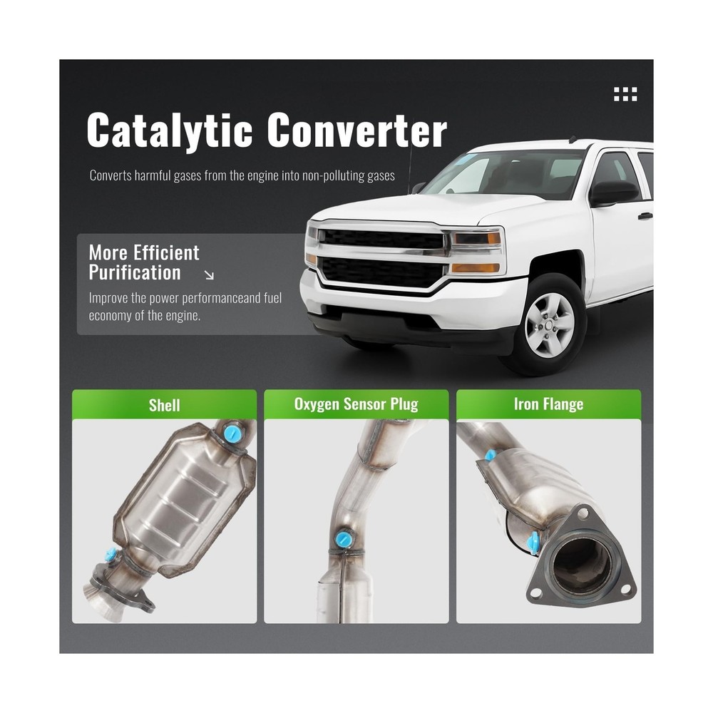 Catalytic Converter Replacement Compatible with 2014-2019 Chevrolet Silverado...