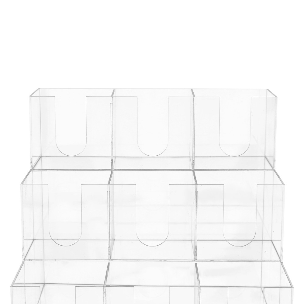 Acylic 9 Compartments Coffee Cup Holder Counter Top Disposable Cups Organizer