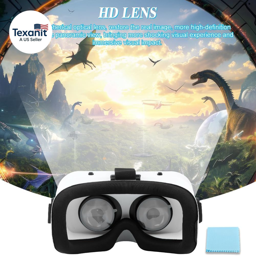 Virtual Reality Goggles, 3D VR Glasses Adjustable VR Virtual Reality Headset wit