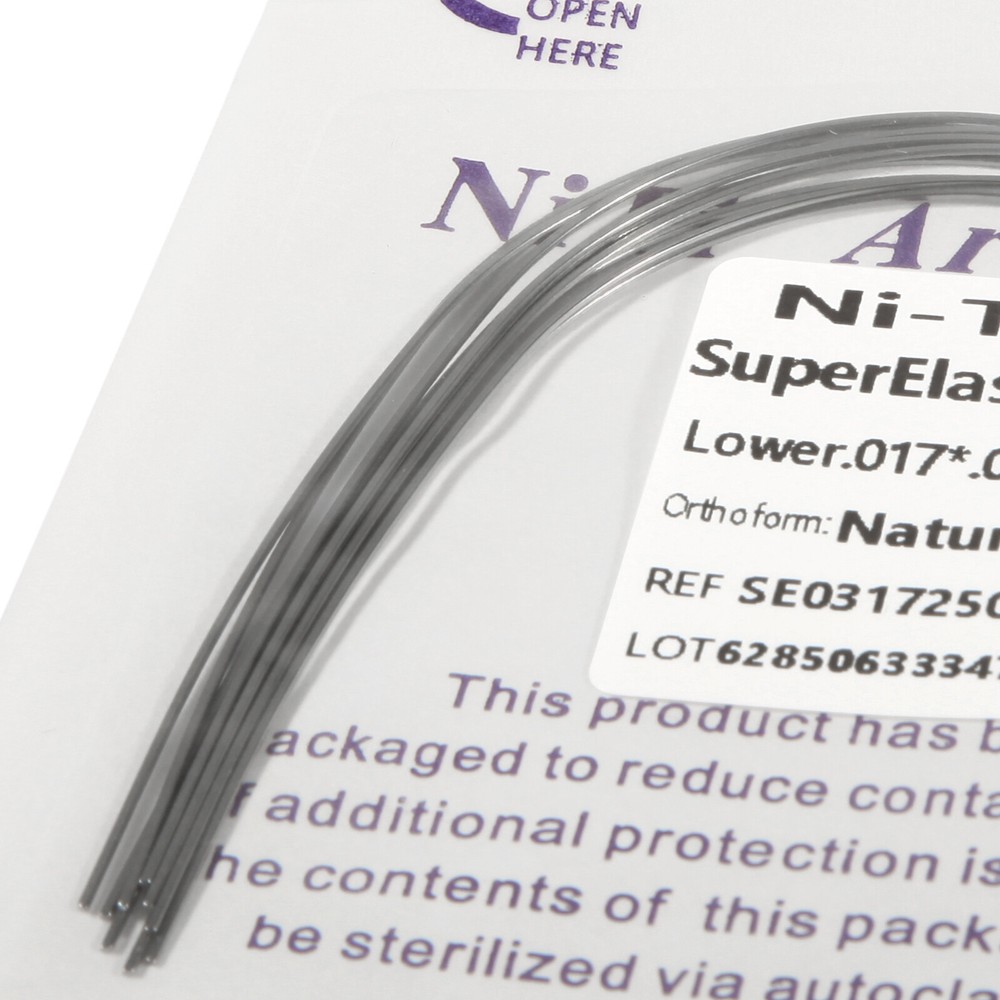 Dental Ortho Niti Natural Form Elastic Rectangular Arch Wires 17*25 Upper Lower