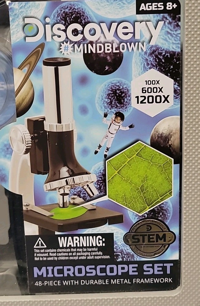 Educational Kids Discovery Mindblown Microscope Set/Case 48pc Stem 1200X Science