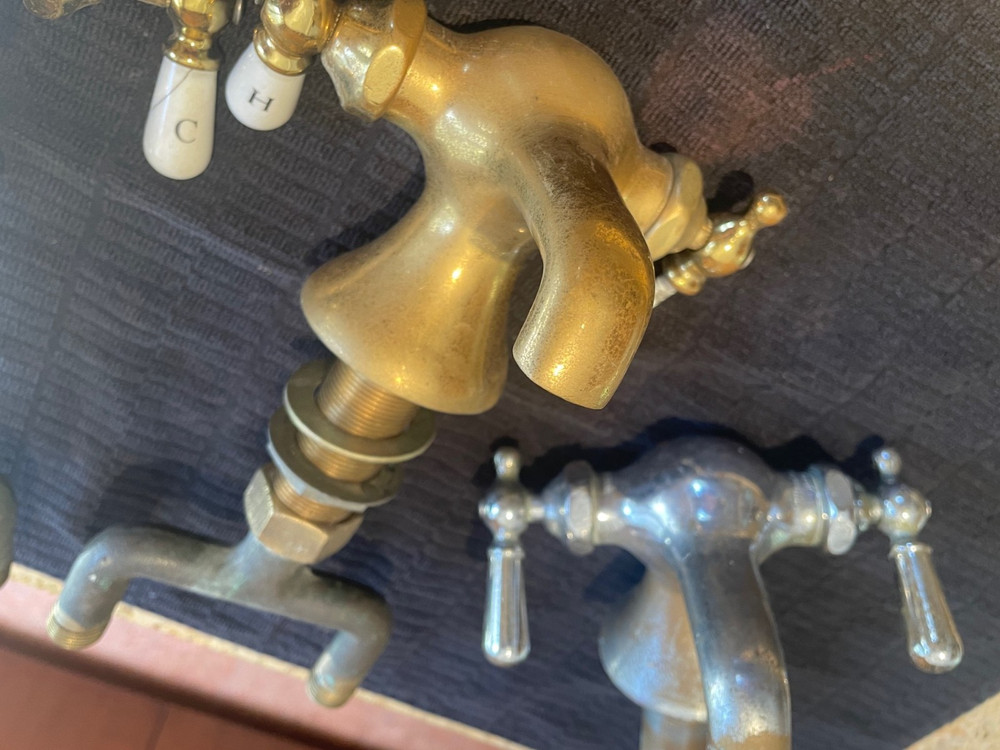 (3) Antique American Standard Double Faucets