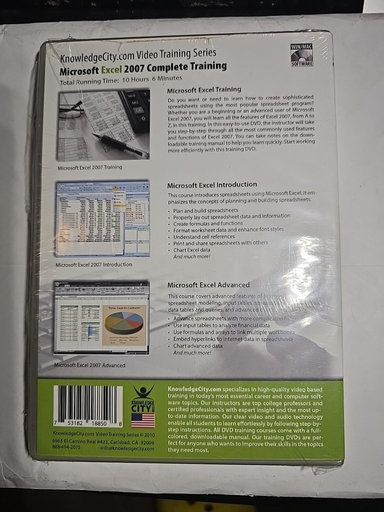 Knowledge City Excel Microsoft Office 2007 Video Training Series Dvd 10 Hrs