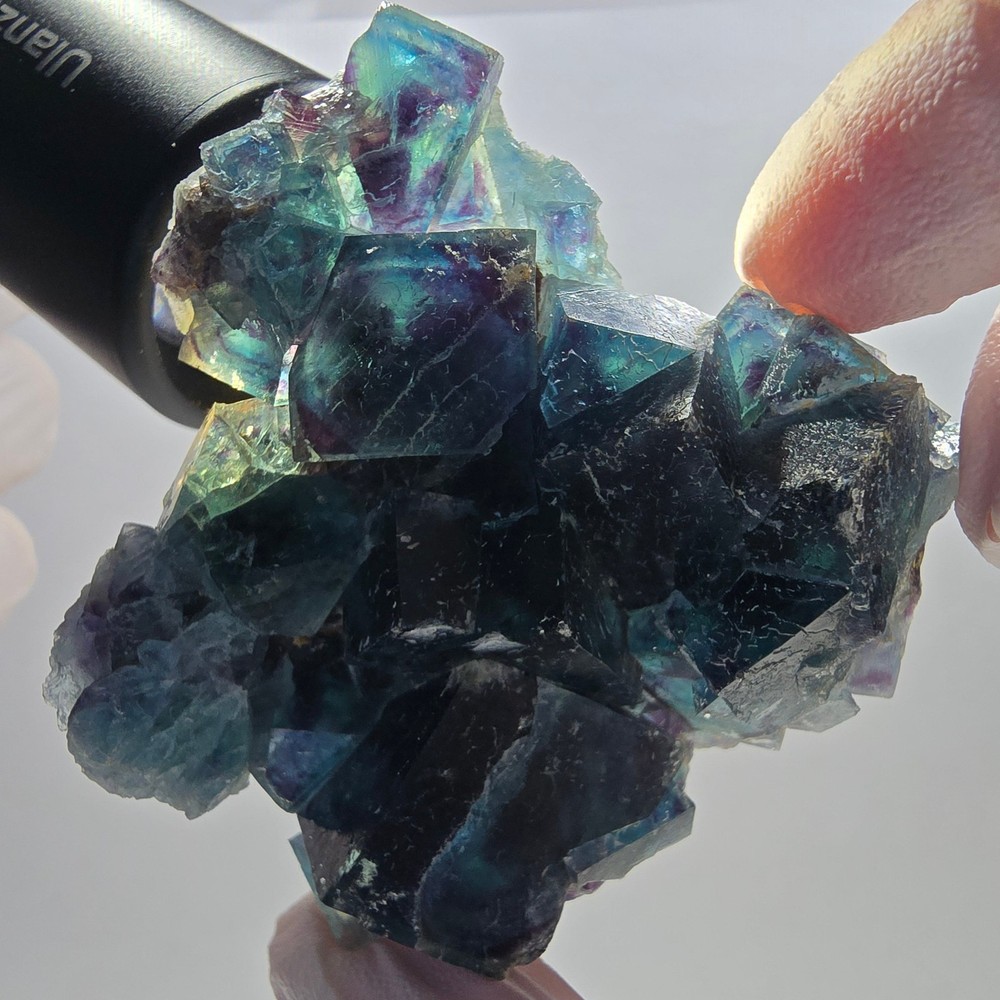 Phantom Fluorite Cube Specimen, blue Butterfly Pocket, Okorusu, Namibia