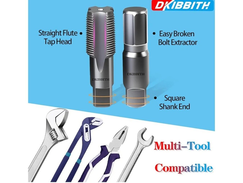 2 Piece 3/4" Pipe Extractor and NPT Tap, Broken Threads, Cut Threads, Rethread