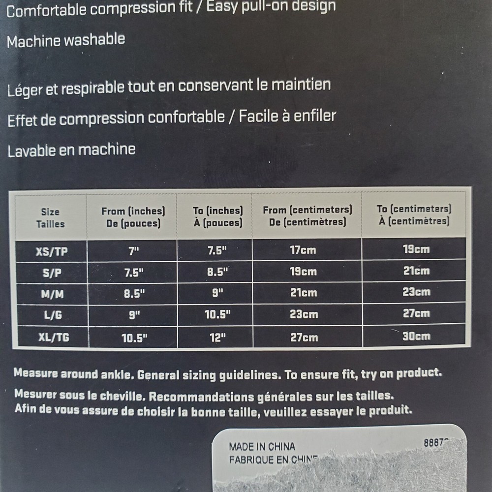 Nike Pro Ankle Sleeve 2.0 Pull On Lightweight Compression Fit Support Size M