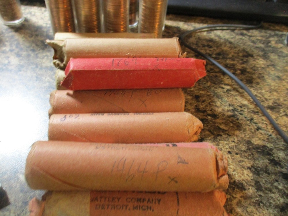 1964 LINCOLN CENT ROLL GEM BU BB
