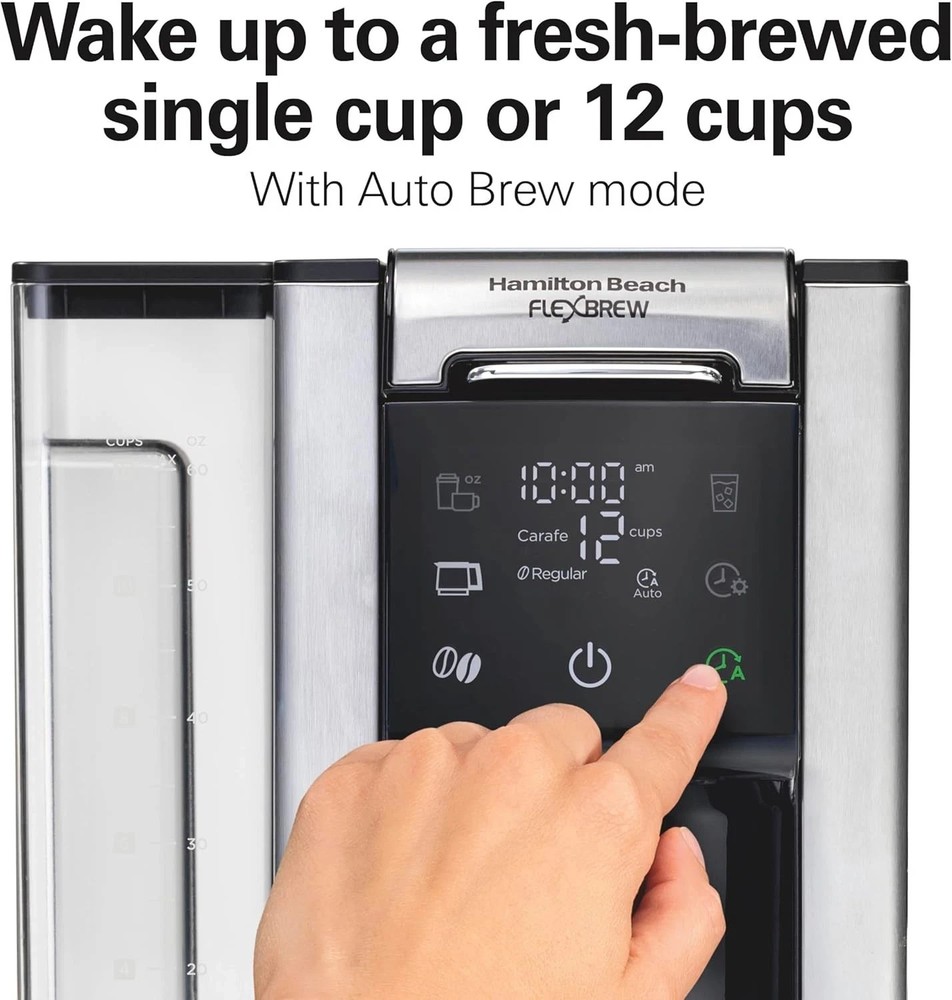 Hamilton Beach FlexBrew Advanced 5-in-1 12 Cup Drip Coffee Maker & Single Serve