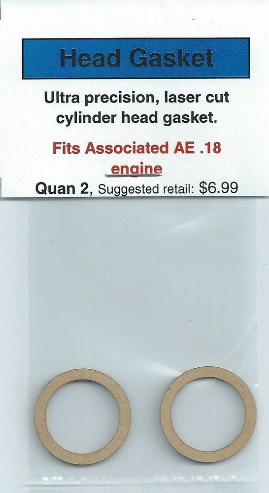 Team Associated AE .18 Cylinder Head Gasket 2 Pack NIP
