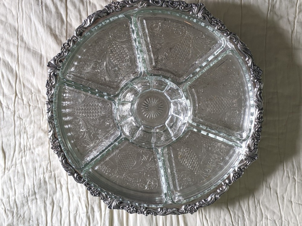 Vintage Sheridan Silver Plate Cake Stand 1950's  