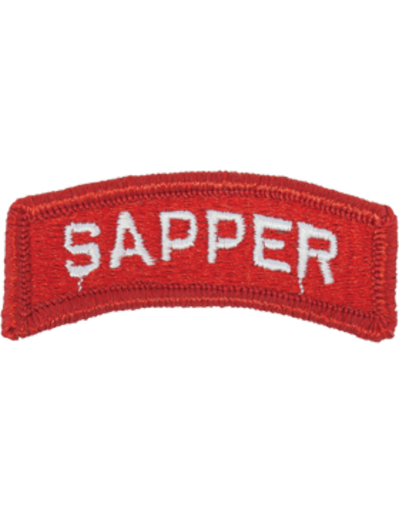SAPPER Tab - White on Red - Full Color Dress Patch