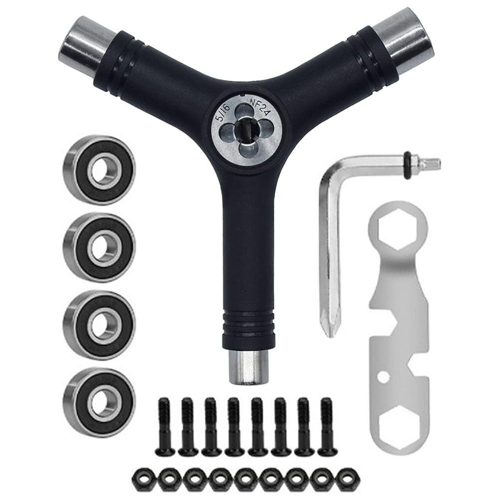 Skate Tool Accessory with Allen Key with 4 Bearings Y Tool for Roller Skate
