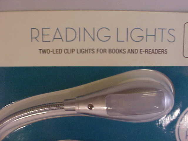 WithIt Reading Lights Two-LED Clip Lights for Books & E-Readers Black & Silver