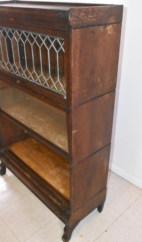 Oak 3 Section Barrister Bookcase by Lundstrom