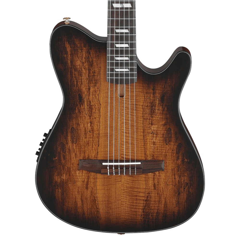 Ibanez FRH20SMN Thinline A/E Classical Guitar, Maple Top, Tobacco Burst