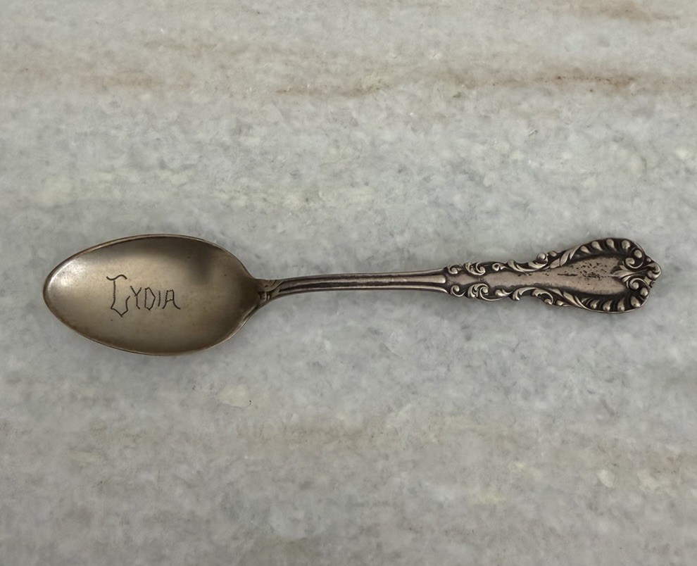 Antique Sterling Silver 925 Lydia Name Signed Spoon