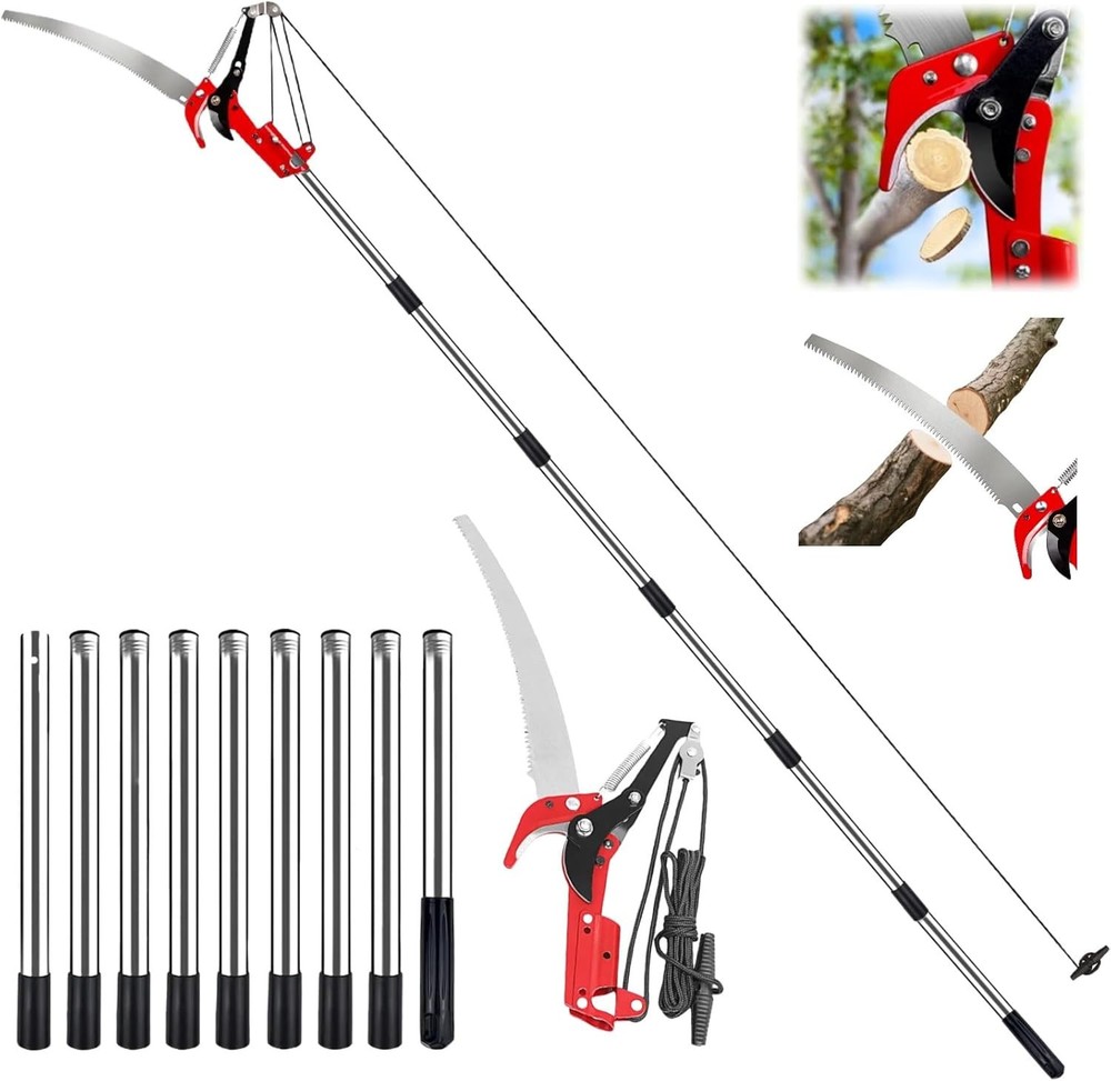 Pole Saws for Tree Trimming - 14FT Dual-Pulley Tree Pruner, Tree Trimmers Long