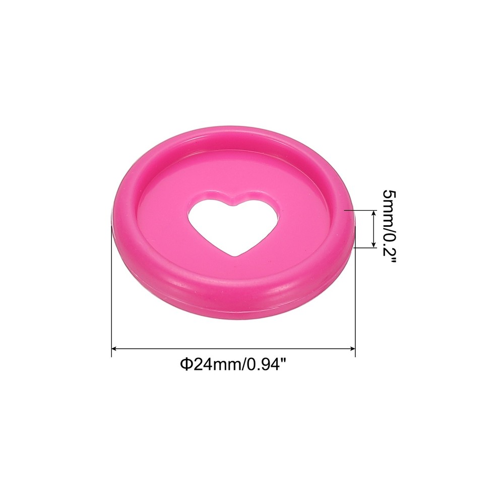 24mm Plastic Book Binding Discs, 11 Pack Rose Red Expansion Discs Heart