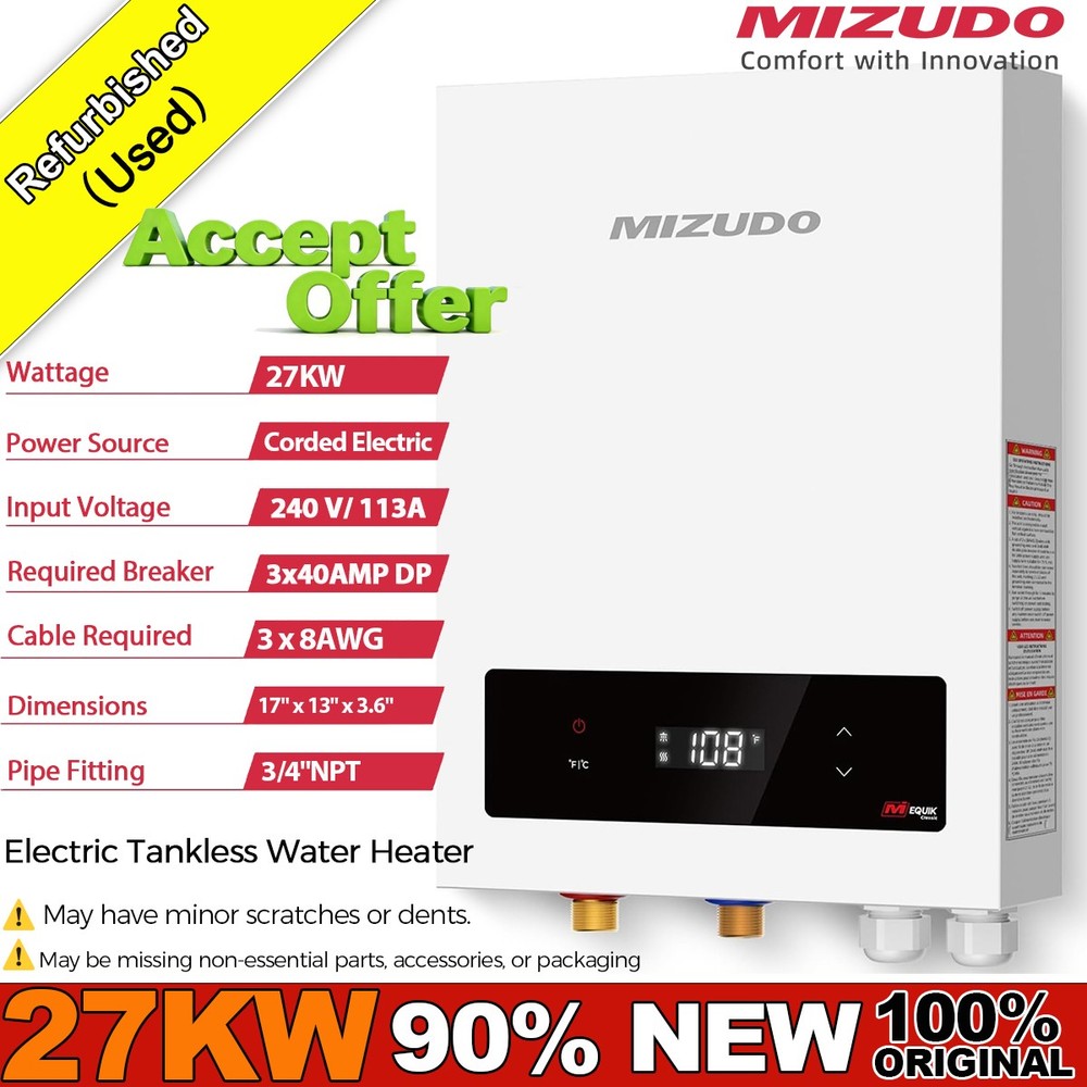 Used- 27KW Electric Tankless Water Heater Instant Hot On-Demand 240V Whole House