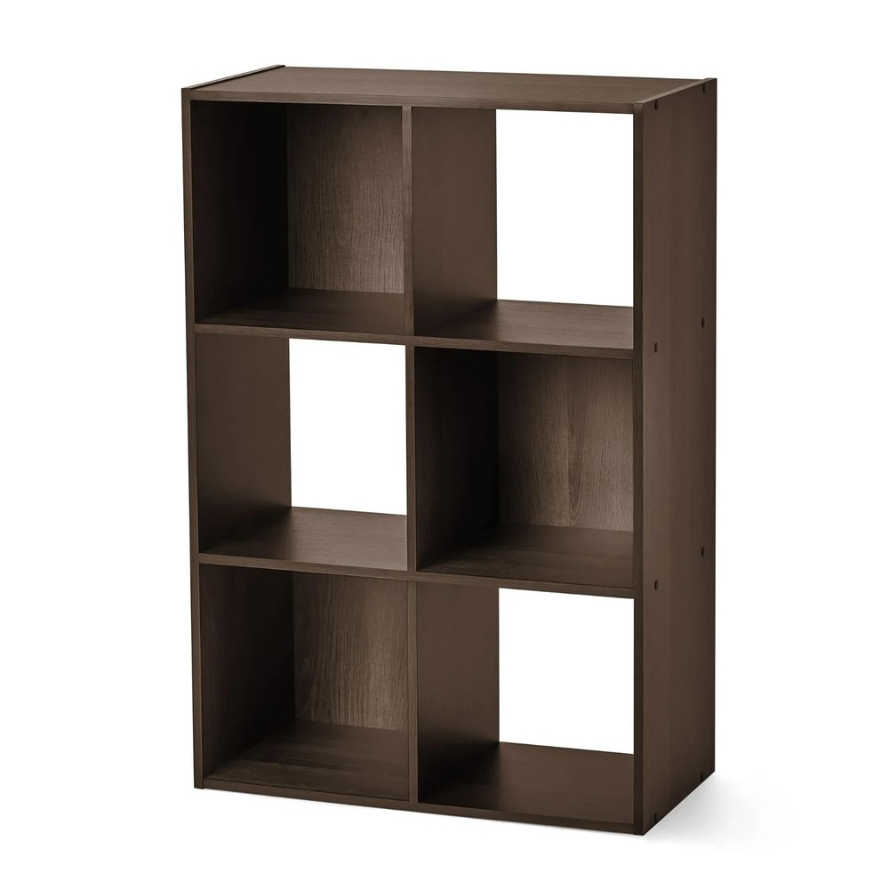 Mainstays 6 Cube Storage Organizer, Espresso, 35.39 in H, New