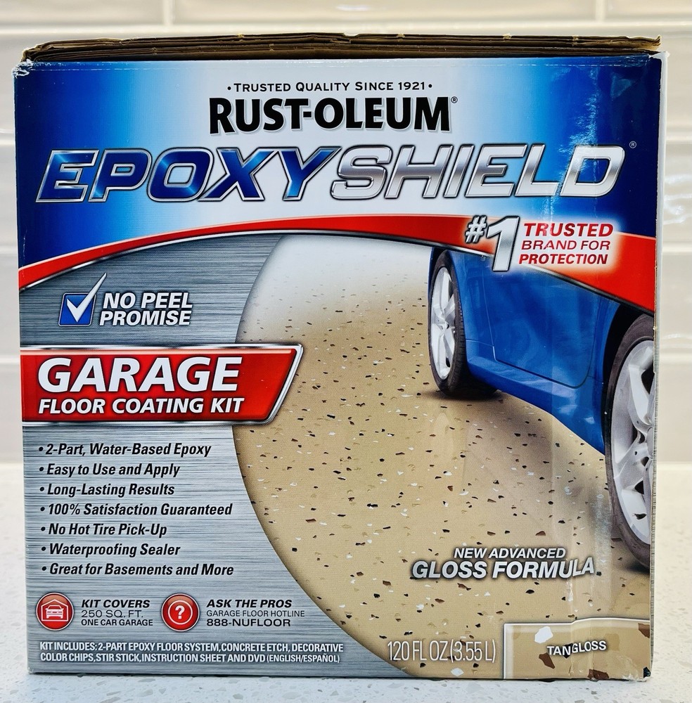 RUST-OLEUM 251966 EPOXY SHIELD TAN GARAGE FLOOR PAINT KIT 250 Sq Ft Coverage