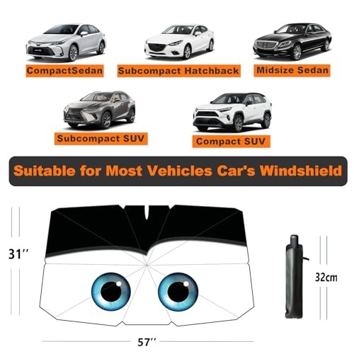 Windshield Sun Shade Umbrella for Car Front Window Sun Visor for Black Eyes