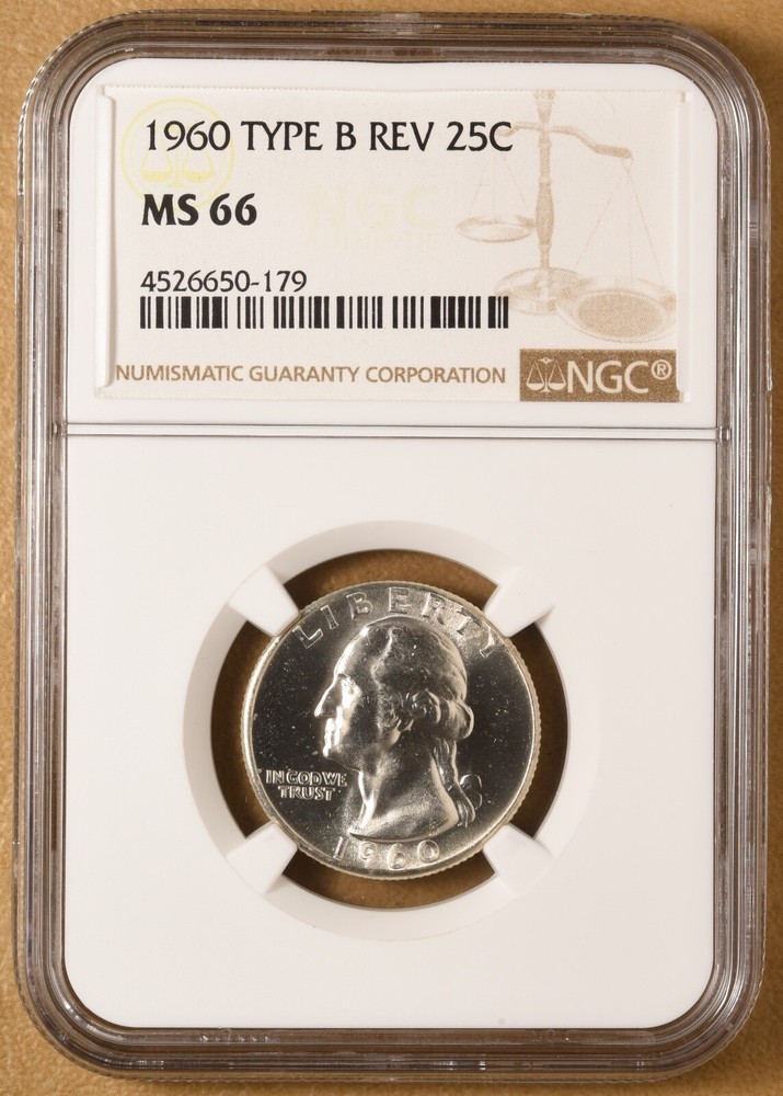 1960 P Washington Quarter 'Type B Reverse' NGC MS66