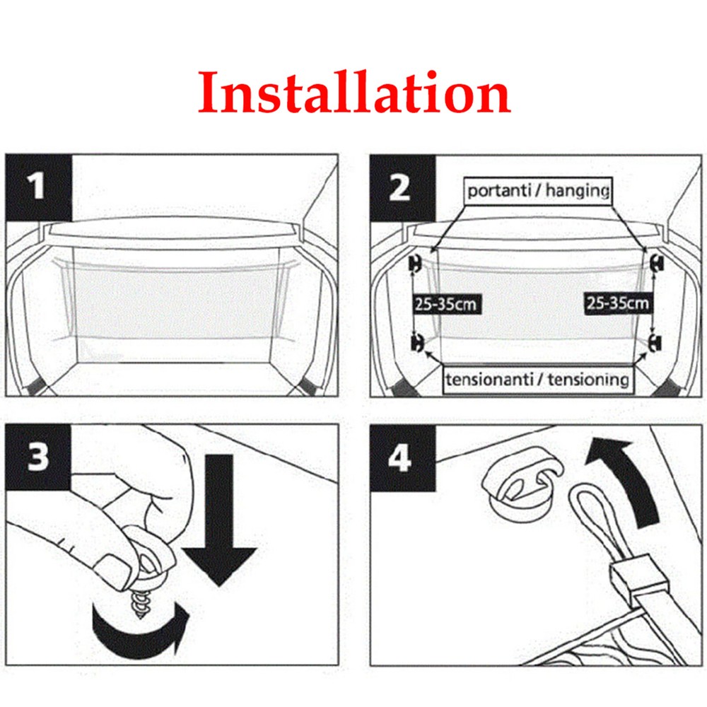 Cargo Net Mounting Hooks Trunk Hook Assembly Tie Down Screws Hanger Heavy Duty