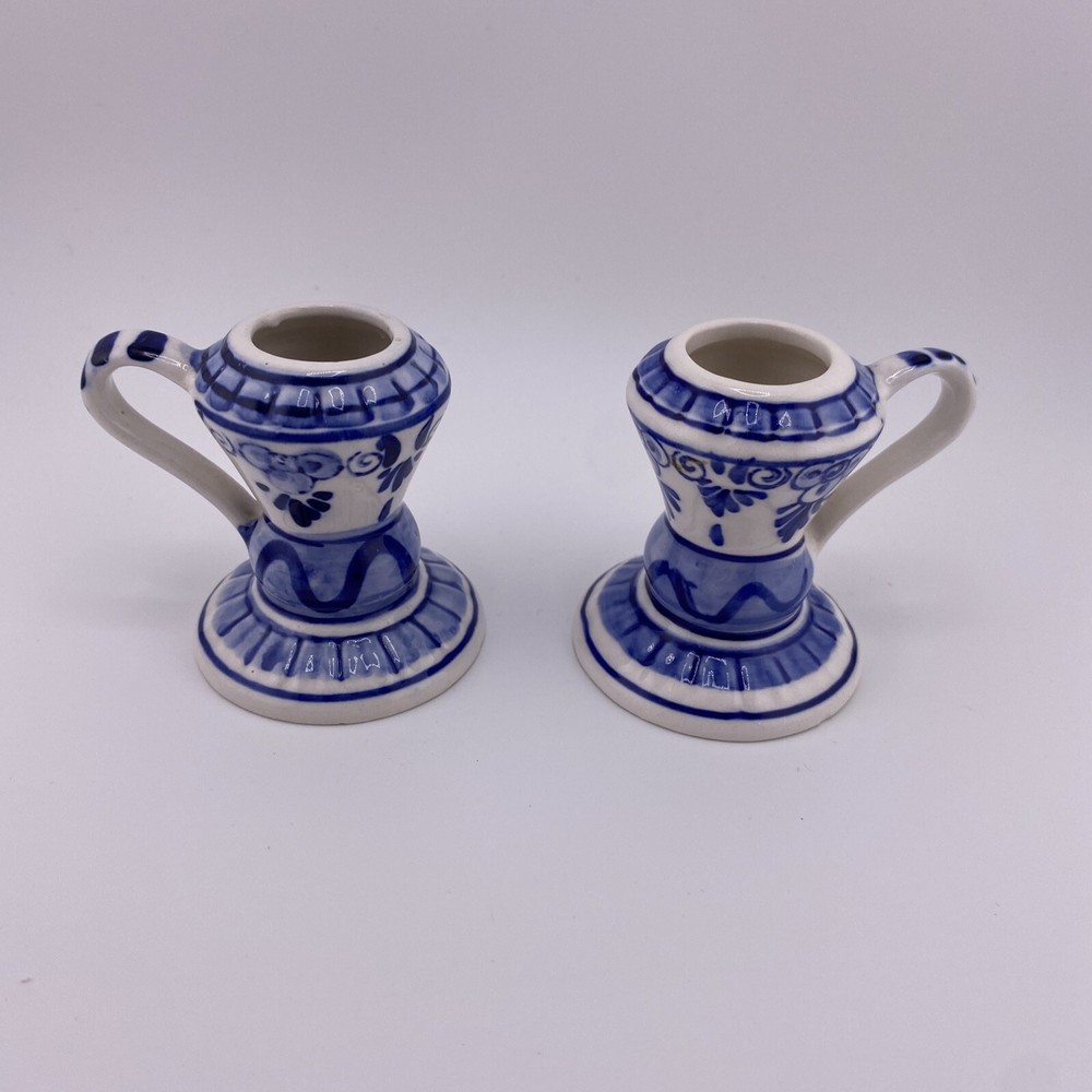 Vintage Elesva Holland Ceramic Candlesticks