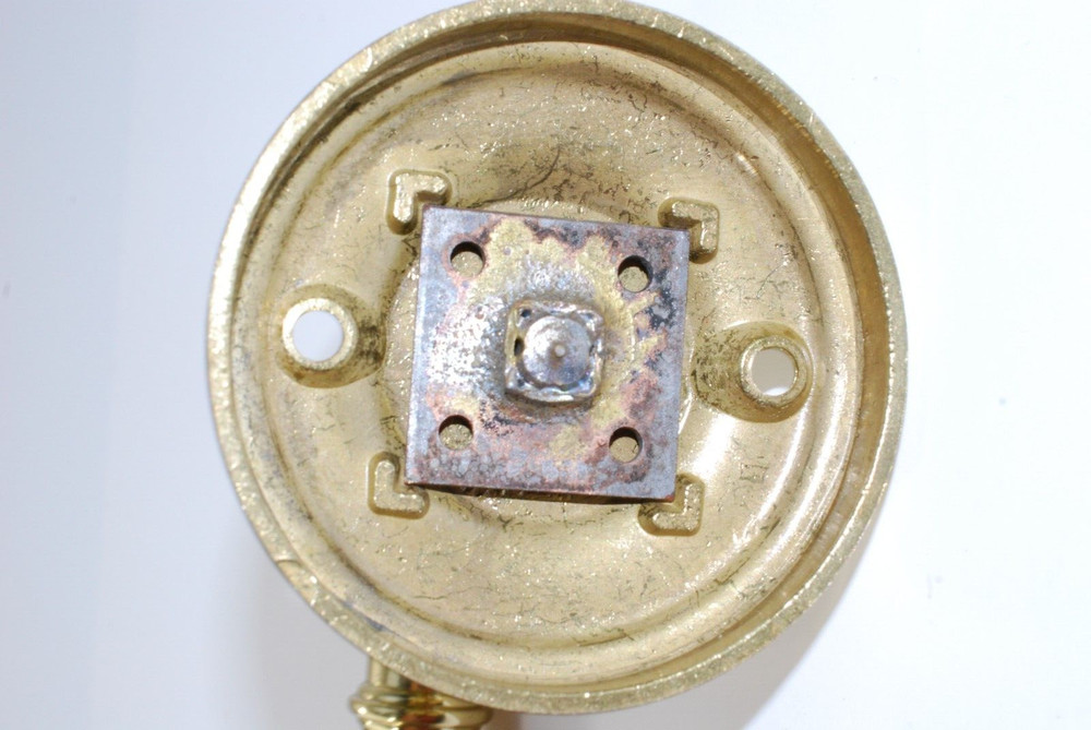 Solid Brass Door Handle Pull Radial Rosette Polished Brass Omnia Industries NOS