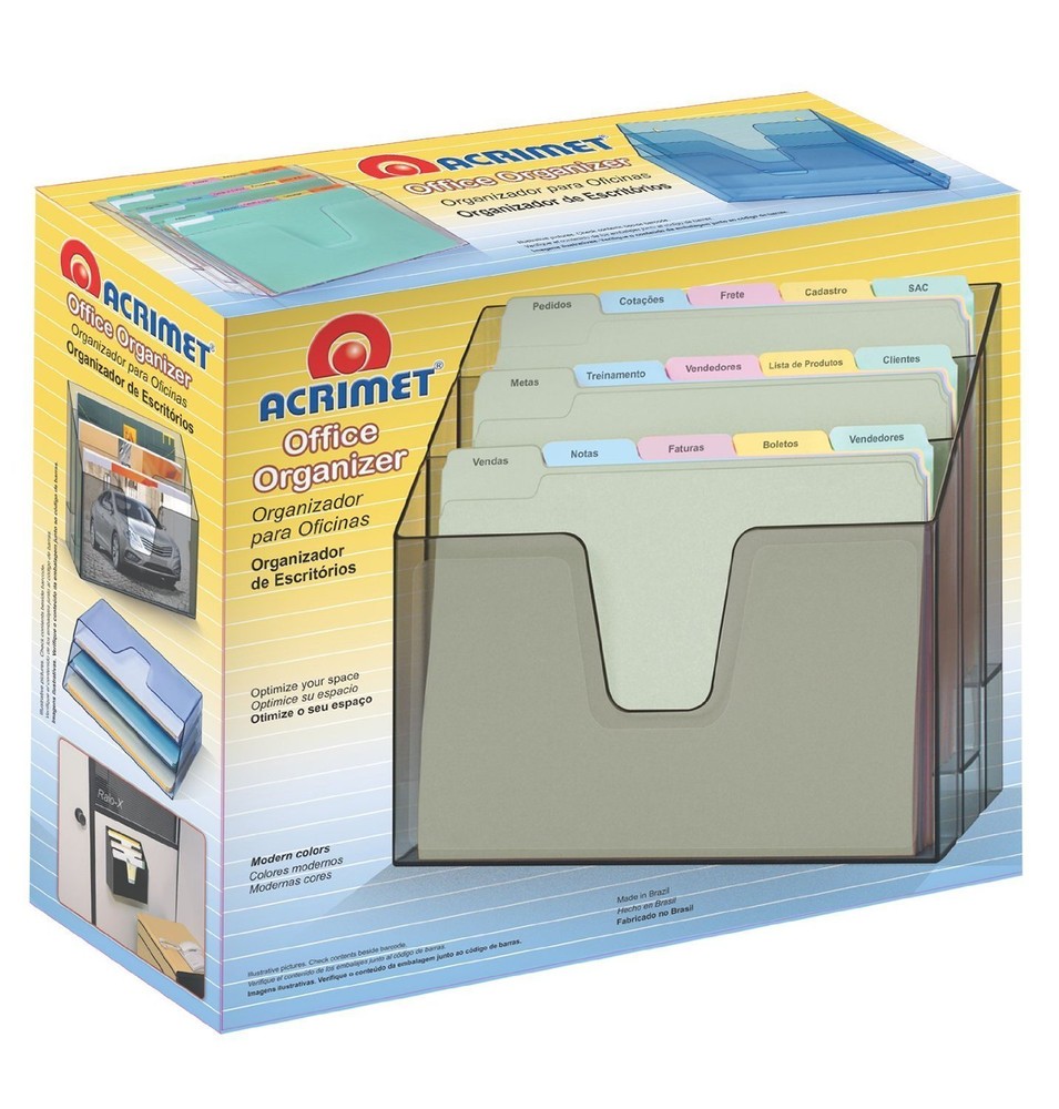 Acrimet Horizontal Triple File Folder Organizer (Clear Green Color)