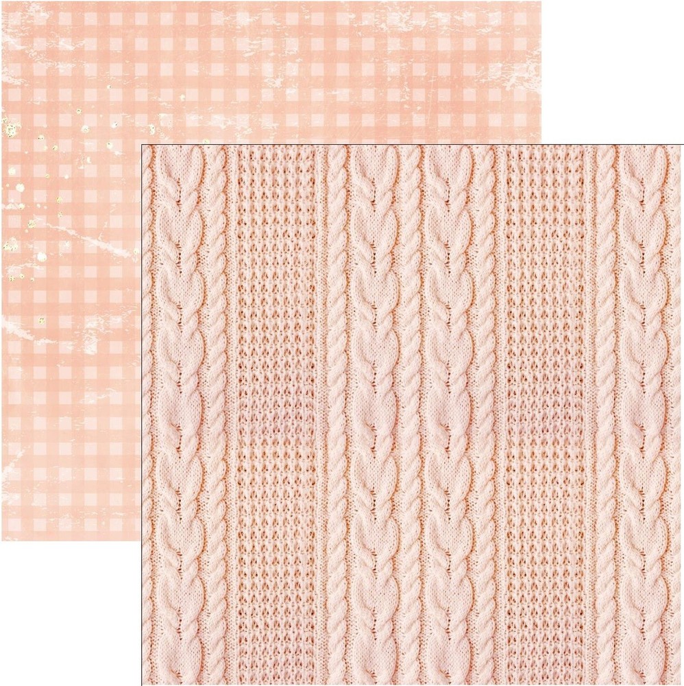 Gingham & Cable knit, Melon, scrapbook paper, DS, Asuka Studio