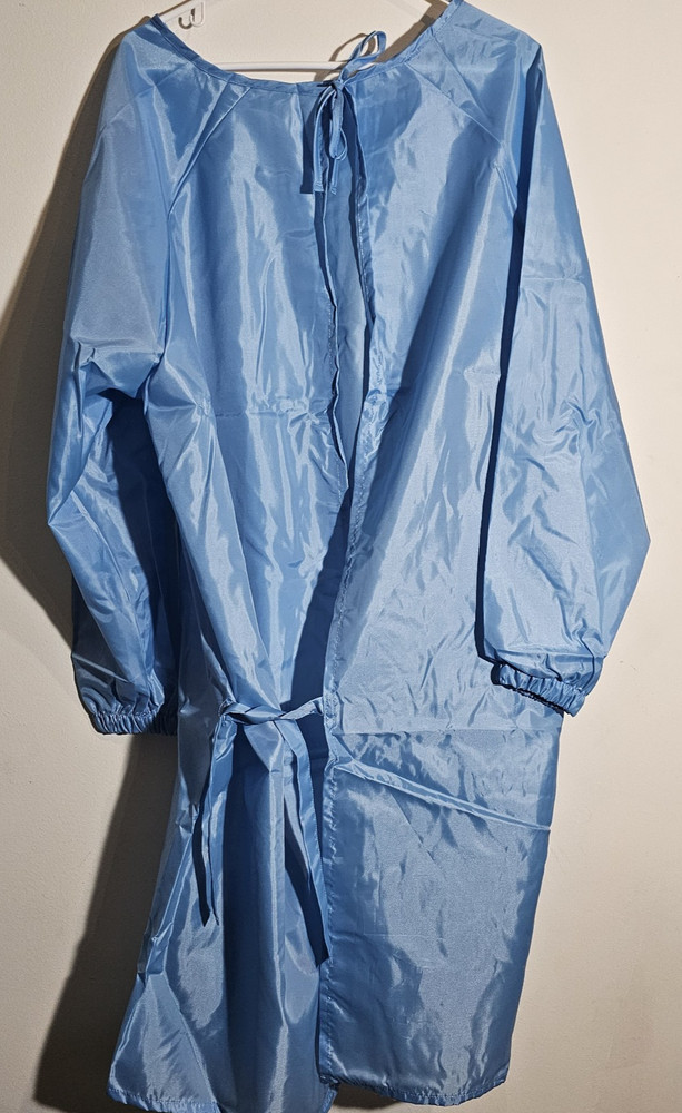 70-Pack Blue Poly Isolation Gowns – Fluid Resistant, Reusable, Individually Seal