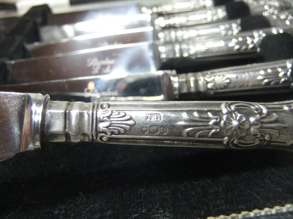 Sterling Solid Silver Tea Fruit Cutlery x 6 FB Sheffield Queens Pattern Six 126g