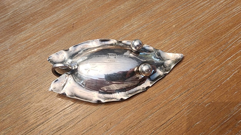 Rare PEER SMED Sterling Silver Leaf Footed Dish/Bowl Signed