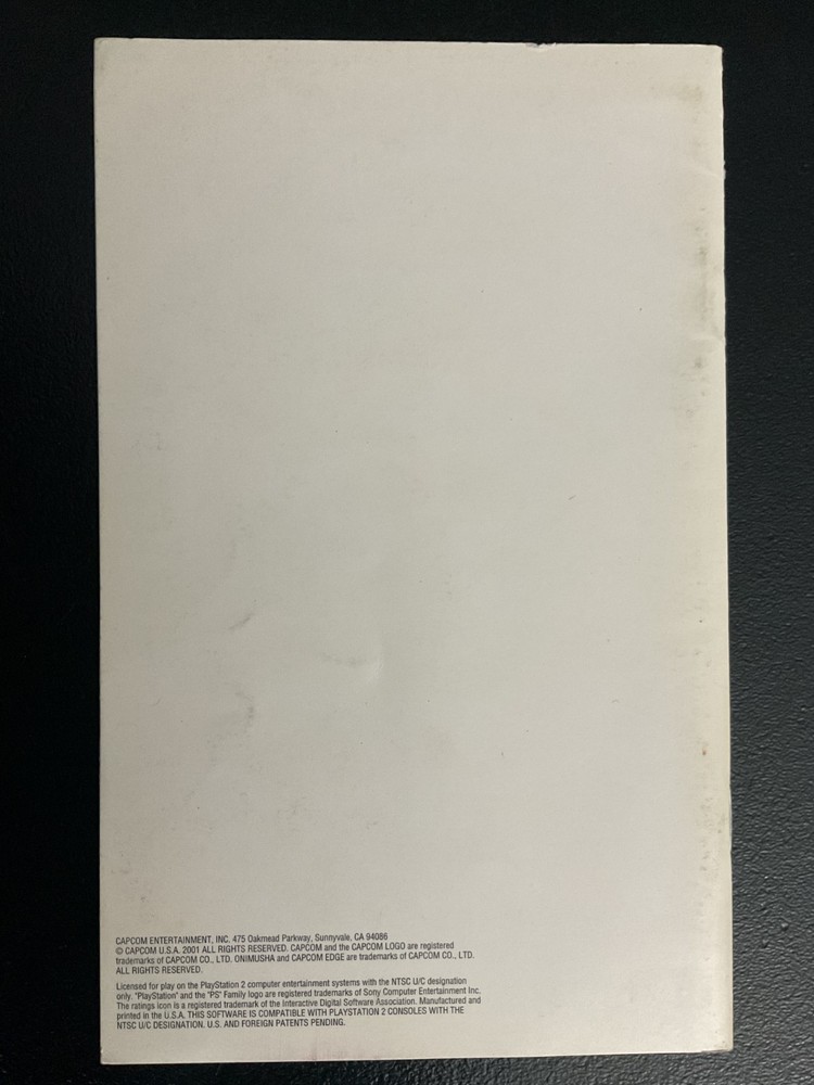 Onimusha: Warlords PS2 PlayStation 2 Instruction Manual Only