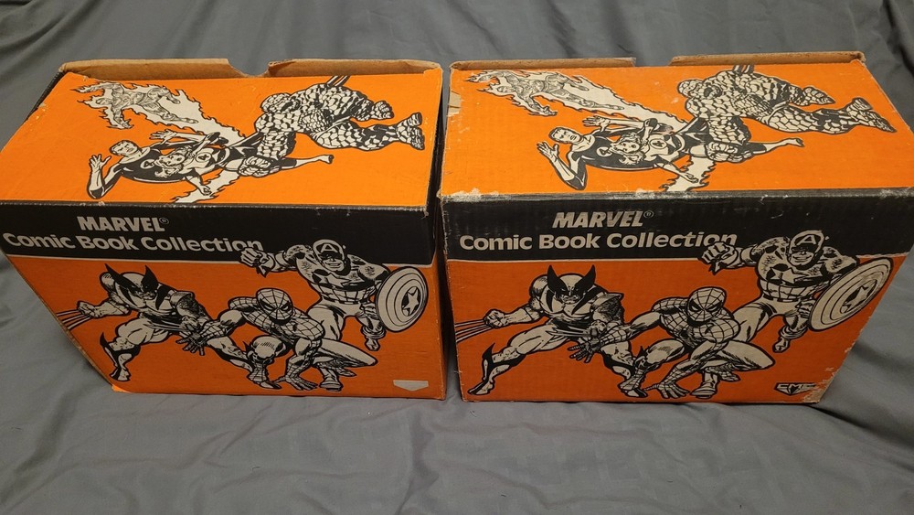 2x VINTAGE MARVEL COMICS 1989 COMIC BOOK STORAGE COLLECTORS BOX