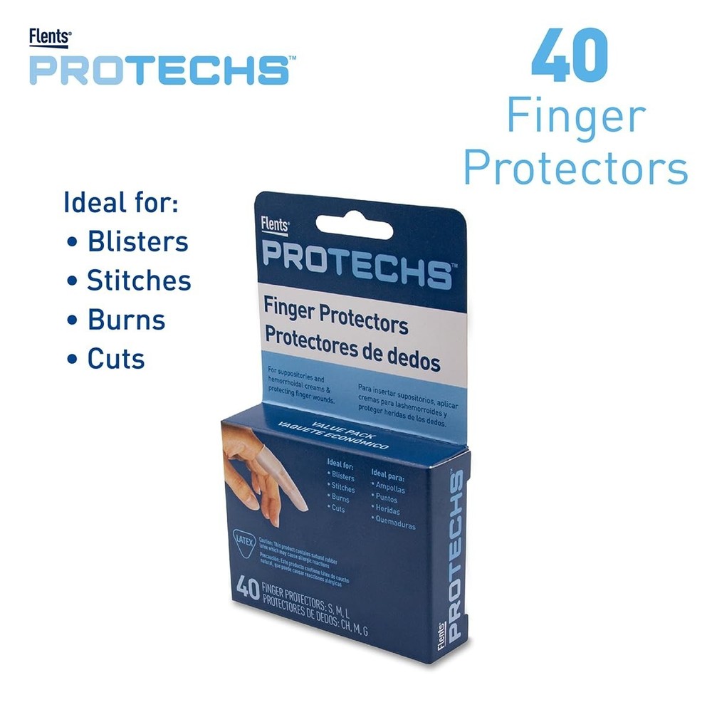 Protechs 40 Count Rubber Finger & Toe Cots – Easy Application & Protection