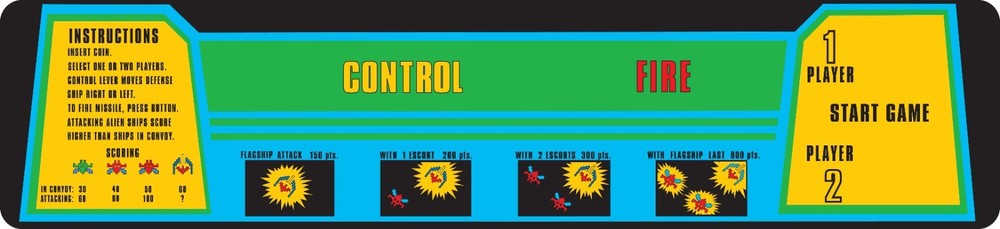 Galaxian arcade control panel overlay graphics CPO