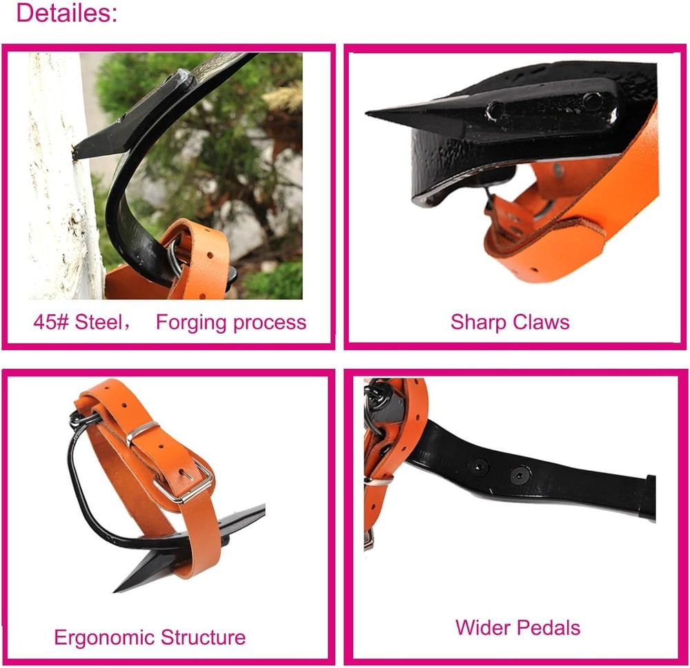Tree Climbing Spikes, Tree Climbing Gear with Non-Slip Pedal, Adjustable Tree...