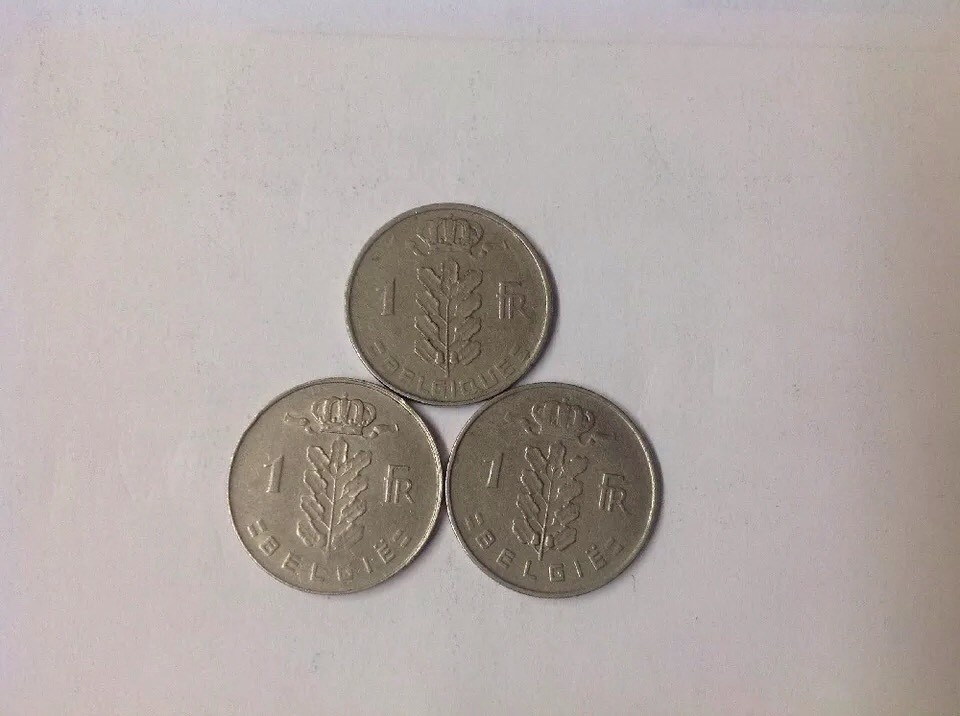 Assorted Belgium 1 Franc Coins