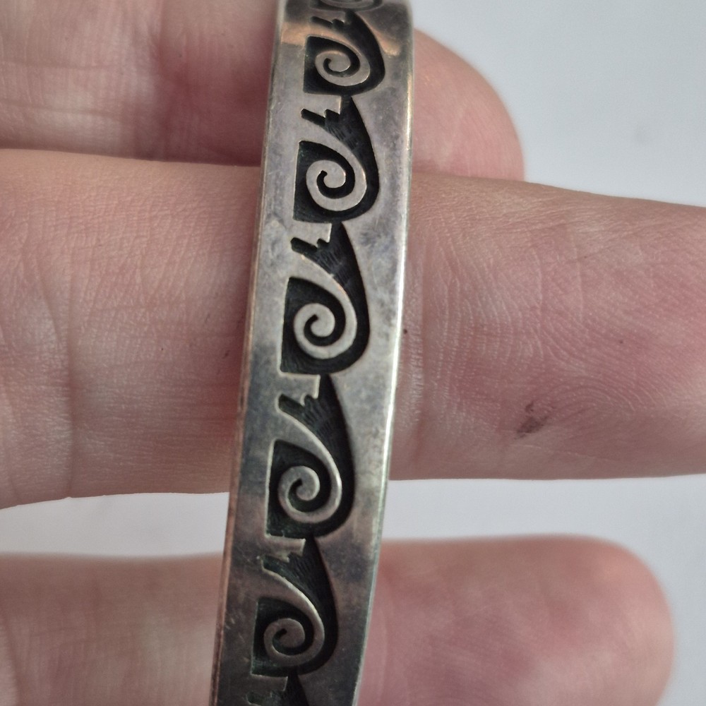 Native American Sterling Silver Braclete Size 6.5