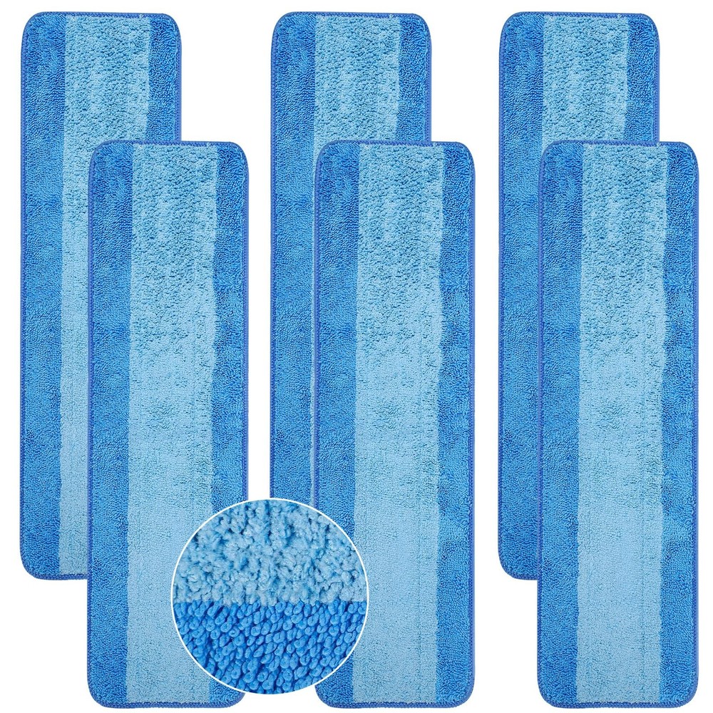 Microfiber Mop Refills, Compatible with Bona 18 Inch Mop, 6 Pack, Blue