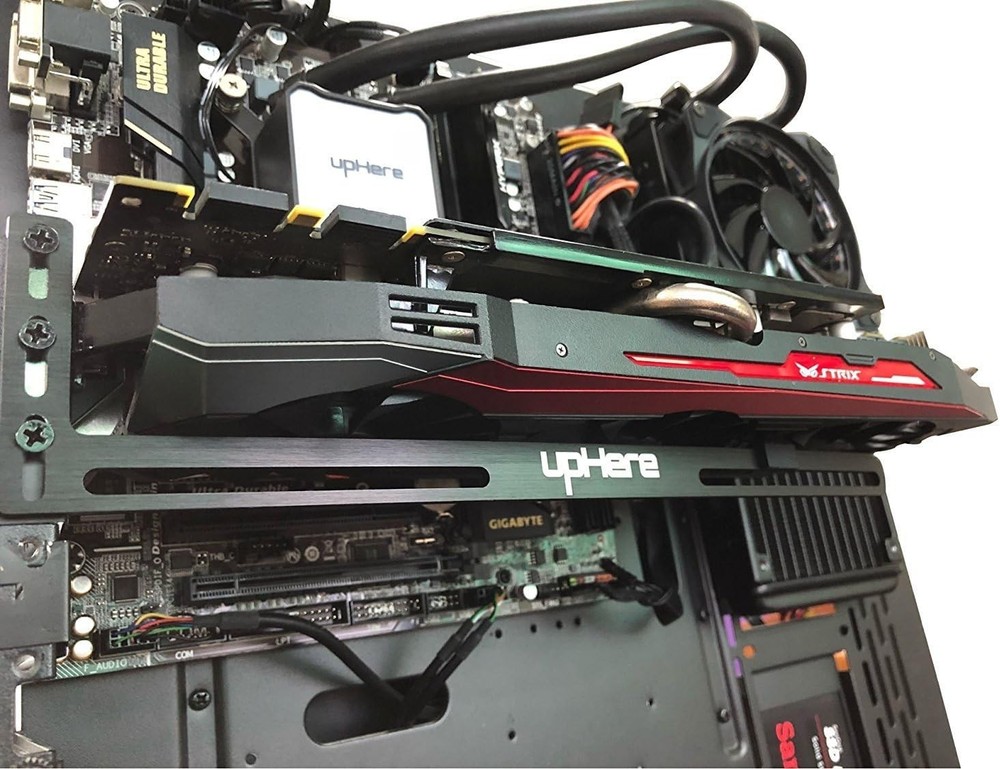 Aerospace Aluminum GPU Support - Black Bracket for Efficient Cooling