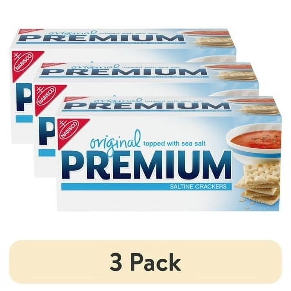 (3 pack) Original Saltine Crackers, Lunch Snacks, 16 oz