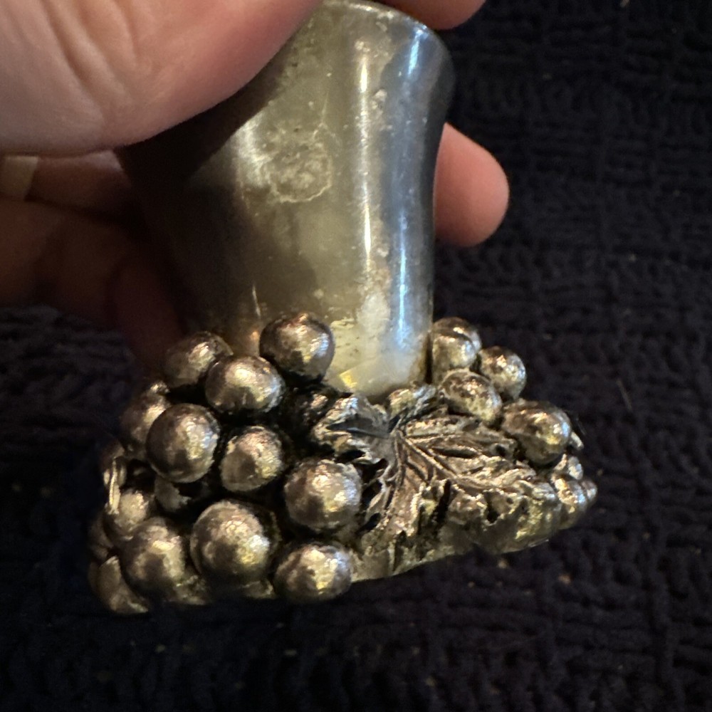 Godinger Silver Plated Cup Heavy Base Grape Design 2 Inches Tall