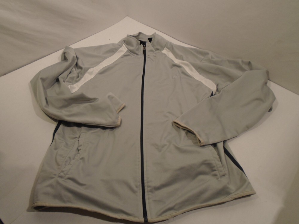 Starter light weight Jacket Mens Size Large Grey Full Zip pockets Track Varsity