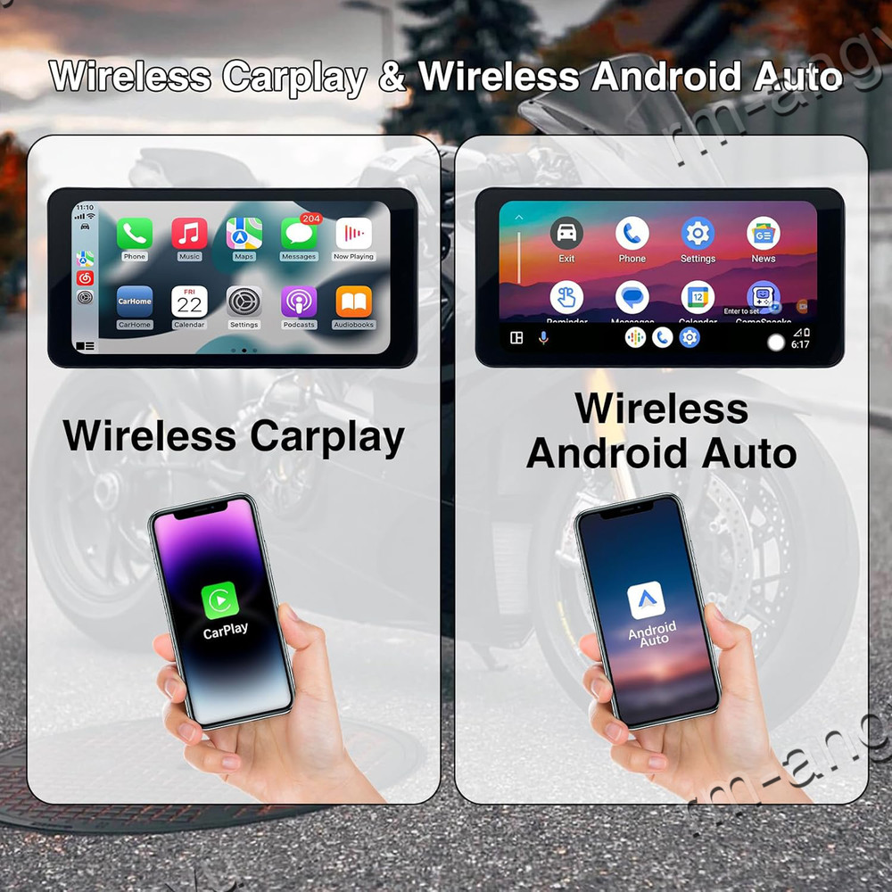 Motorcycle GPS Navigation Wireless Portable Carplay/Android Waterproof