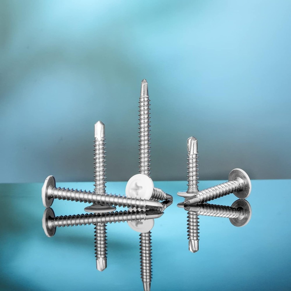 Peryiter 480 Pcs White Self Tapping Screws for Metal Thread Truss Head...